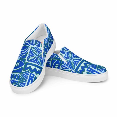 Mid Mod 1959 Island Tapa Men's Classic Beachy Slip Ons - Ocean Blue