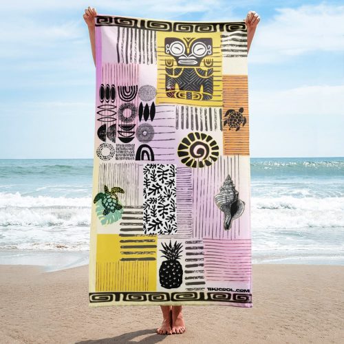 Tropical Mid Mod Elements Beach & Bath Towel
