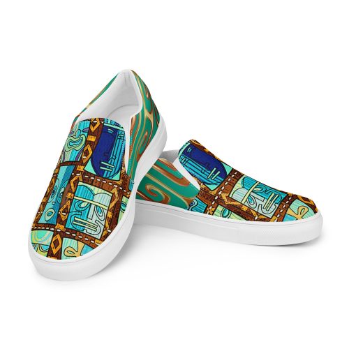 Crazy Tiki Party Men's Classic Beachy Canvas Slip-ons