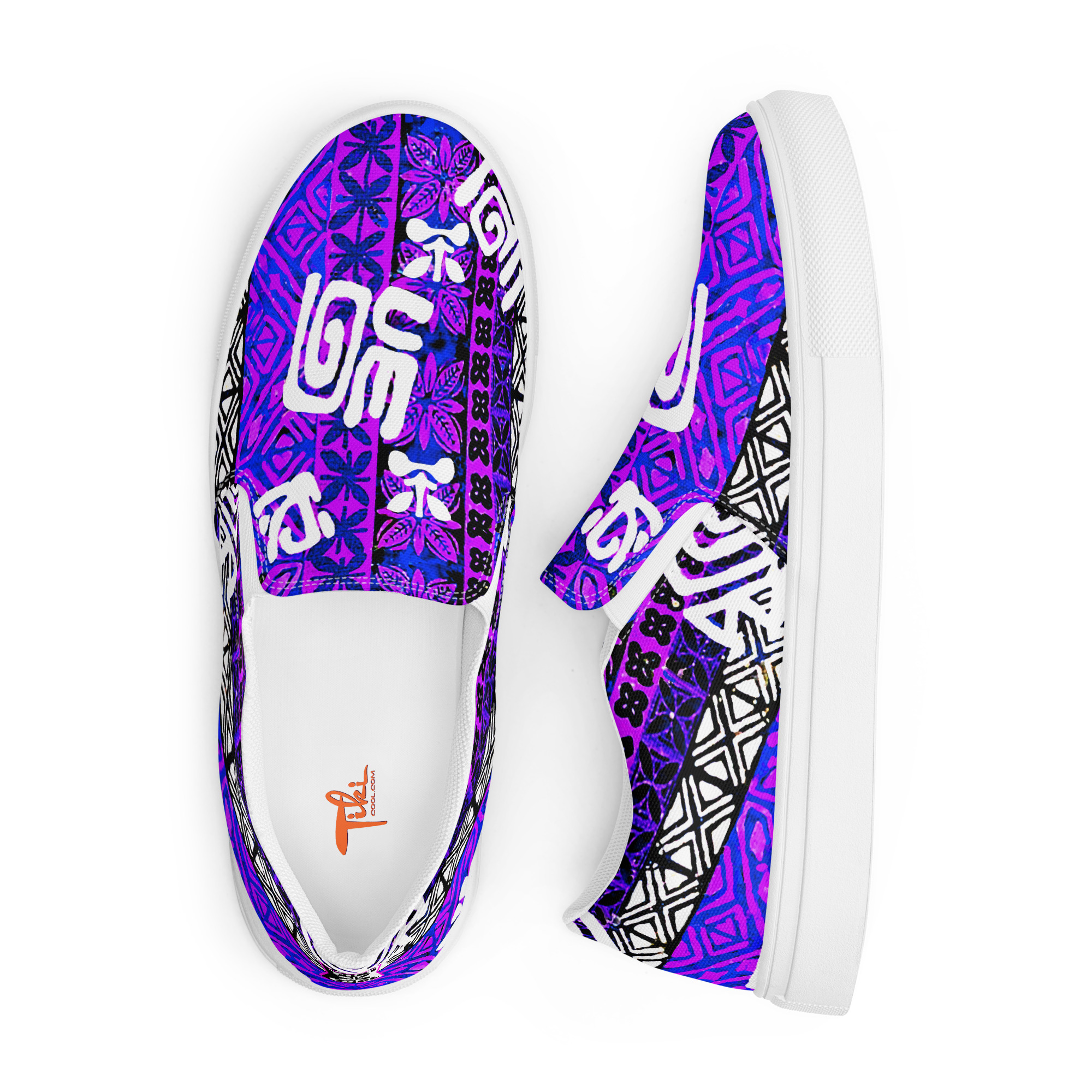 Midnight In Moorea - Classic Beachy Men's Canvas Slip Ons - Image 2