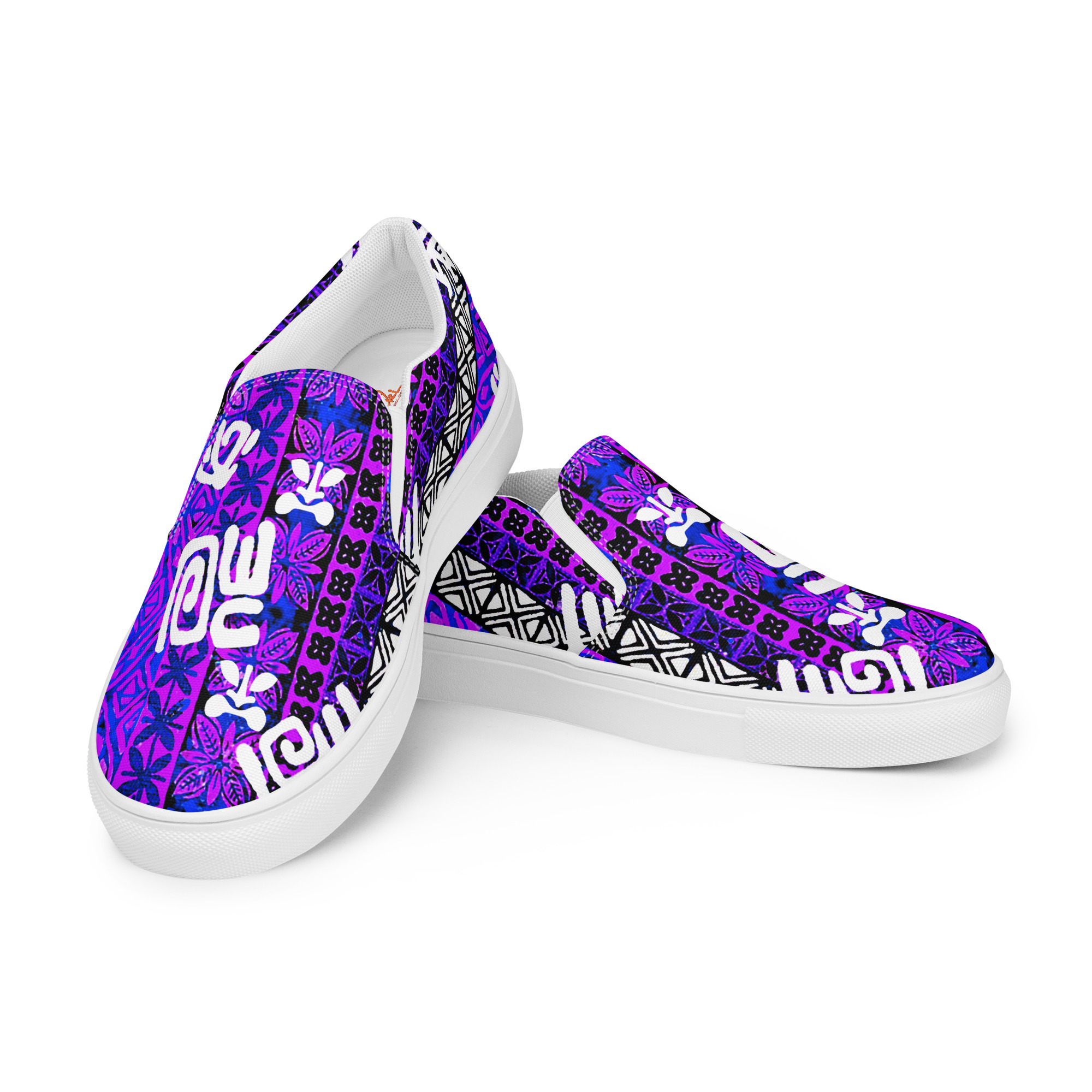 Midnight In Moorea - Classic Beachy Men's Canvas Slip Ons